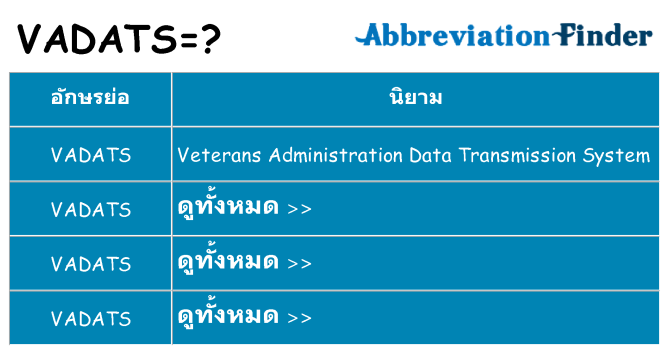 อะไรไม่ vadats ถึง