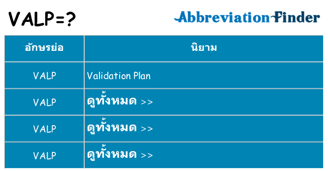 อะไรไม่ valp ถึง