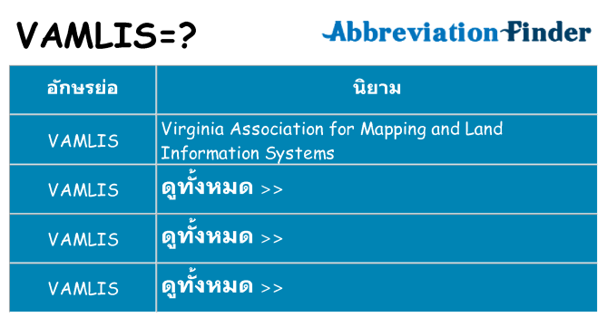 อะไรไม่ vamlis ถึง