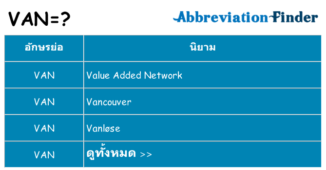 อะไรไม่ van ถึง