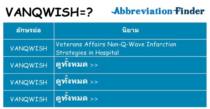 อะไรไม่ vanqwish ถึง