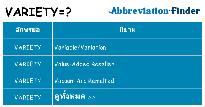 อะไรไม่ variety ถึง
