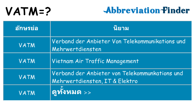 อะไรไม่ vatm ถึง