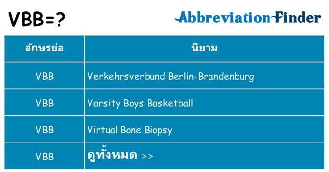 อะไรไม่ vbb ถึง