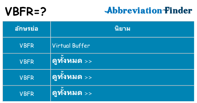 อะไรไม่ vbfr ถึง