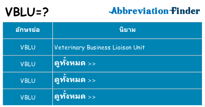 อะไรไม่ vblu ถึง