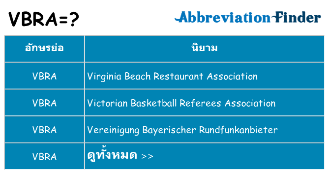 อะไรไม่ vbra ถึง