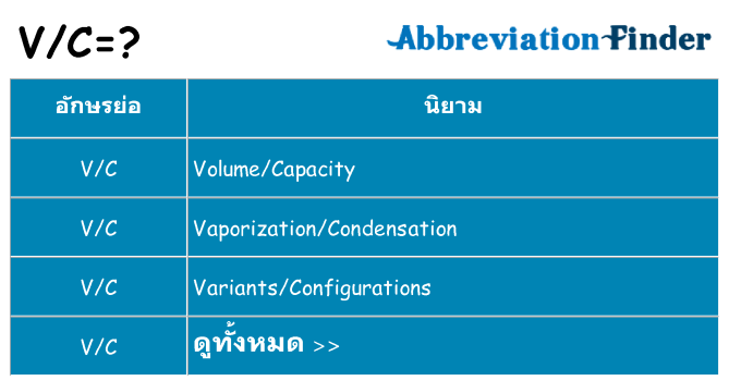 อะไรไม่ vc ถึง