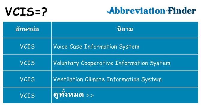 อะไรไม่ vcis ถึง