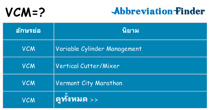 อะไรไม่ vcm ถึง