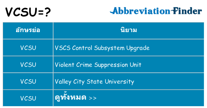 อะไรไม่ vcsu ถึง