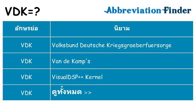 อะไรไม่ vdk ถึง