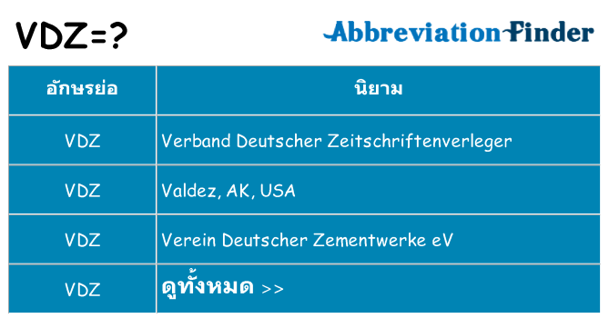 อะไรไม่ vdz ถึง