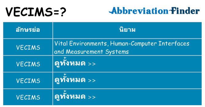 อะไรไม่ vecims ถึง
