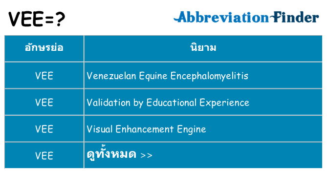 อะไรไม่ vee ถึง