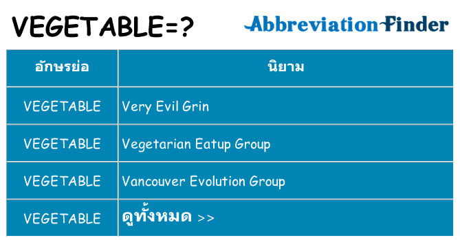 อะไรไม่ vegetable ถึง