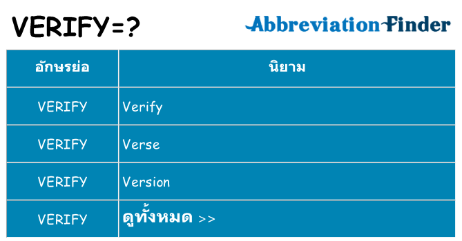 อะไรไม่ verify ถึง