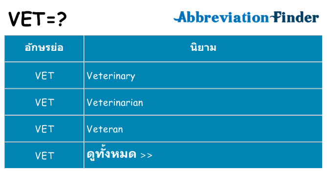 อะไรไม่ vet ถึง