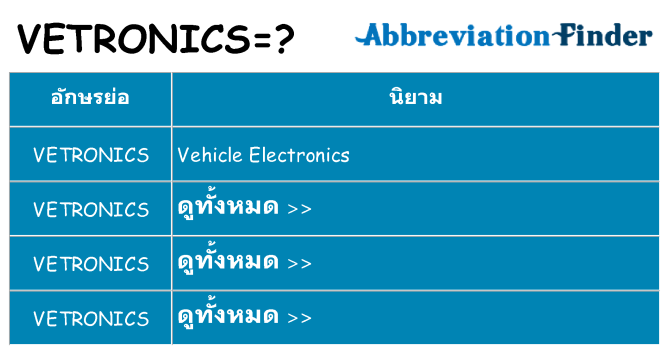 อะไรไม่ vetronics ถึง
