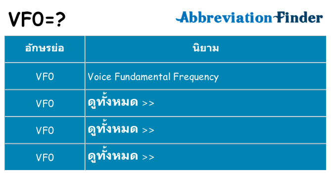 อะไรไม่ vf0 ถึง