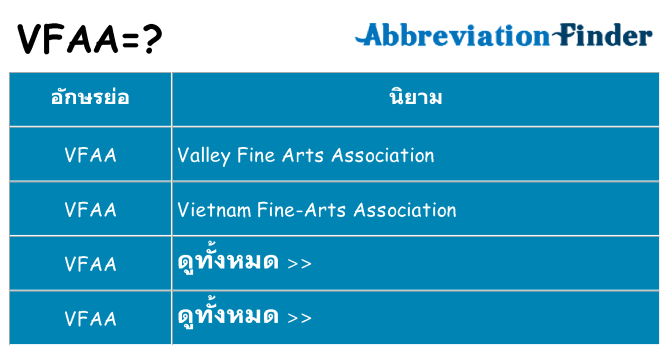 อะไรไม่ vfaa ถึง