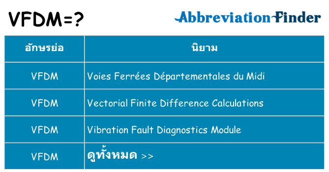 อะไรไม่ vfdm ถึง