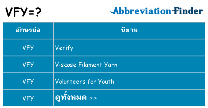 อะไรไม่ vfy ถึง