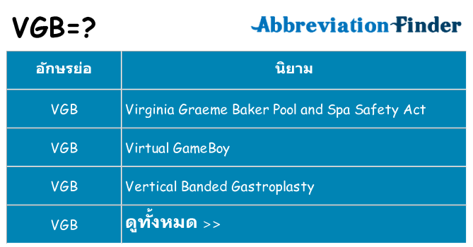 อะไรไม่ vgb ถึง