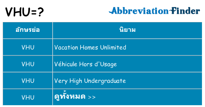 อะไรไม่ vhu ถึง
