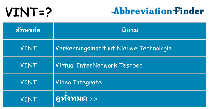 อะไรไม่ vint ถึง