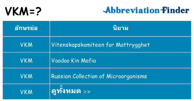 อะไรไม่ vkm ถึง