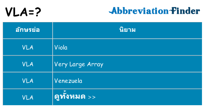อะไรไม่ vla ถึง