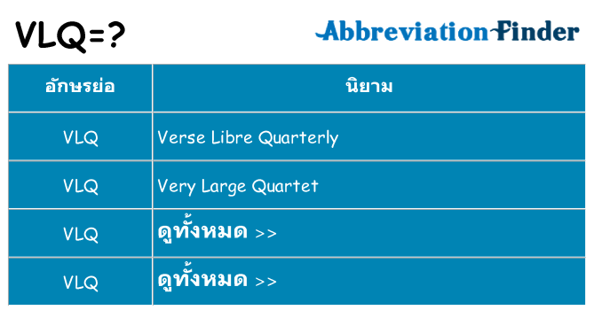 อะไรไม่ vlq ถึง