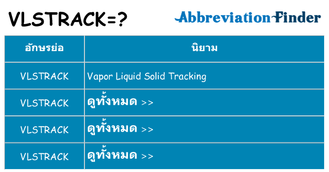 อะไรไม่ vlstrack ถึง