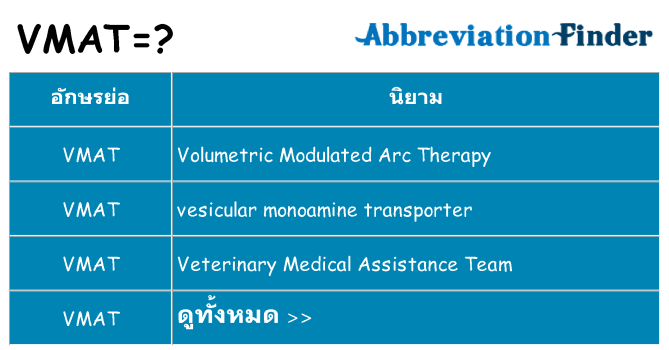 อะไรไม่ vmat ถึง