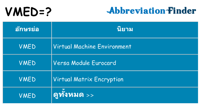 อะไรไม่ vmed ถึง