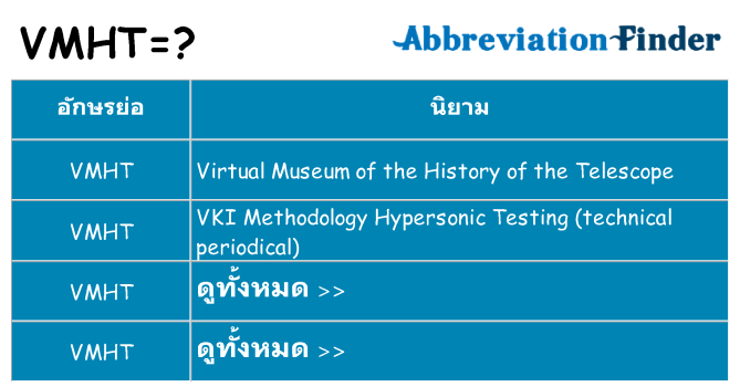 อะไรไม่ vmht ถึง
