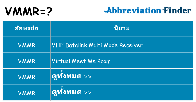 อะไรไม่ vmmr ถึง