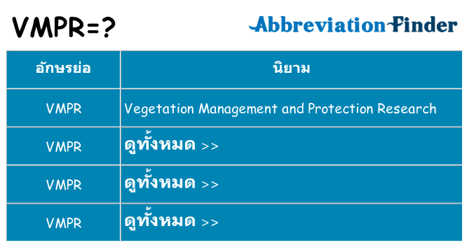 อะไรไม่ vmpr ถึง