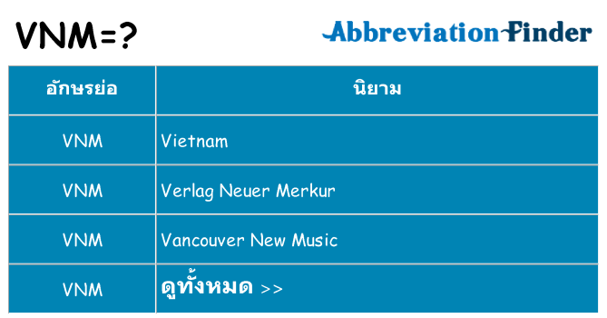 อะไรไม่ vnm ถึง