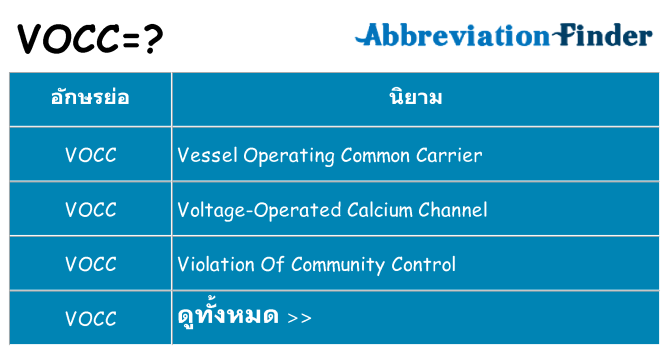อะไรไม่ vocc ถึง