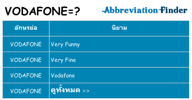 อะไรไม่ vodafone ถึง