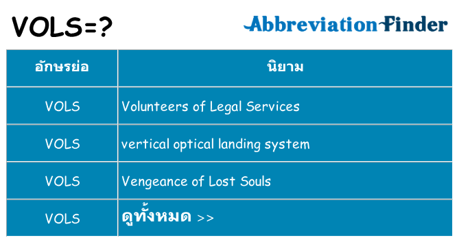 อะไรไม่ vols ถึง