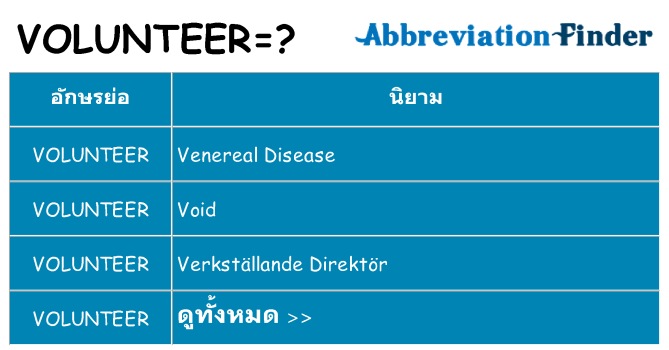 อะไรไม่ volunteer ถึง