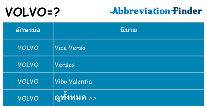 อะไรไม่ volvo ถึง