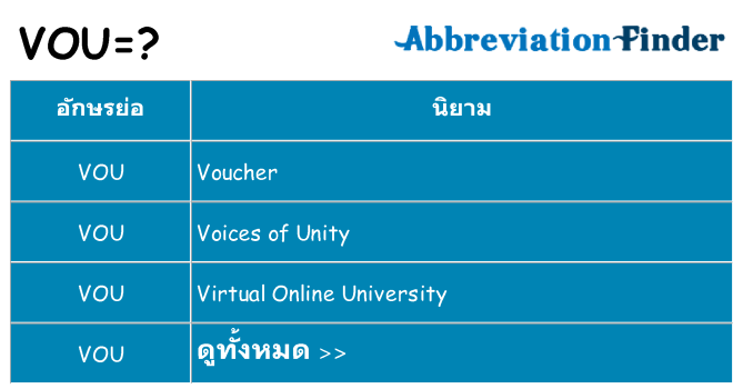 อะไรไม่ vou ถึง