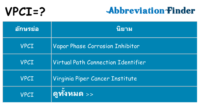 อะไรไม่ vpci ถึง