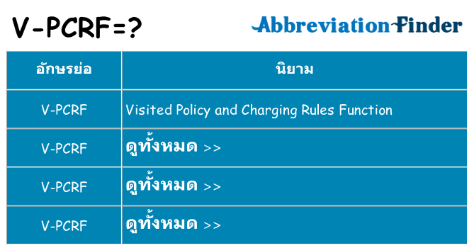 อะไรไม่ v-pcrf ถึง