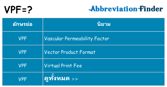 อะไรไม่ vpf ถึง