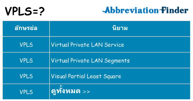 อะไรไม่ vpls ถึง